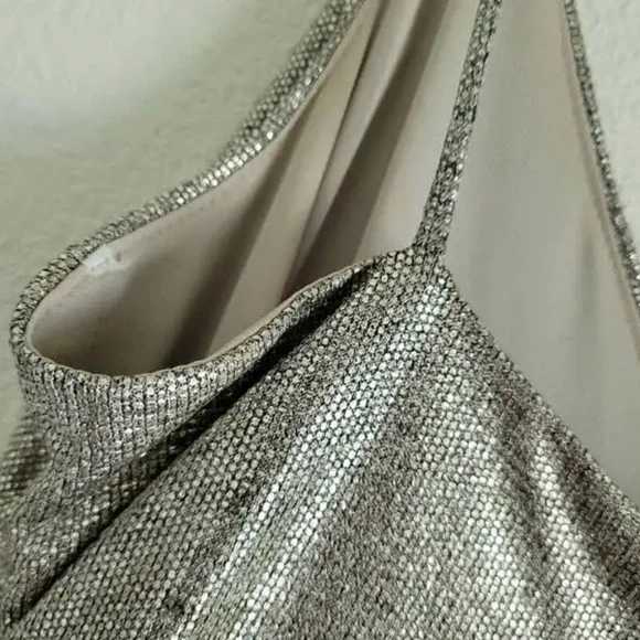 Betsy & Adam Dresses Betsy & Adam Silver Metallic Evening Size 2 - Picture 6 of 8